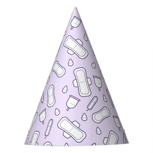 Happy First Period Lavender Cute Menstrual Pad Party Hat