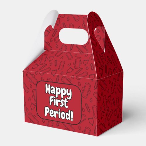 Happy First Period Party Cute Red Tampon Pad Favor Boxes