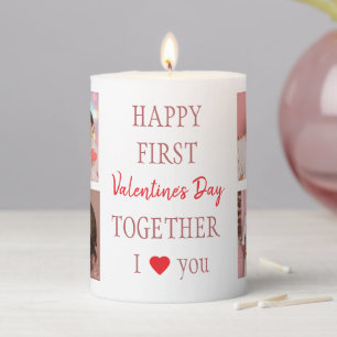 Happy First Valentine's Day Candle   Couple Photos