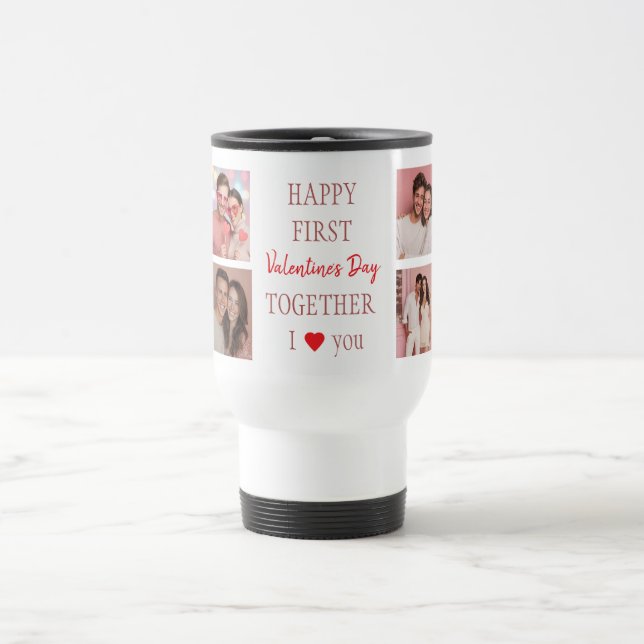 Happy First Valentine's Day Custom Travel Mug  (Center)