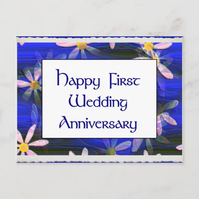 Einsehbar Happy First Hochzeitstag Karte – Mit Umschlag, 15x15 Cm, Leere Innenseite
