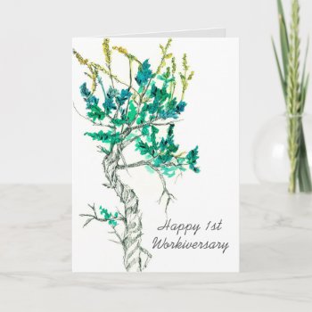 Happy First Workiversary Employee Sagebrush Plant Card by CountryGarden at Zazzle