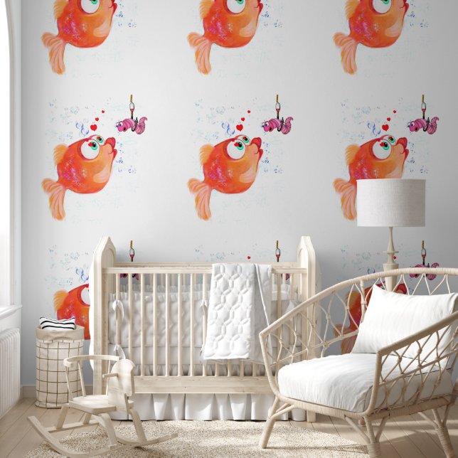 Happy Fish and Worm Funny Wallpaper (Kids)