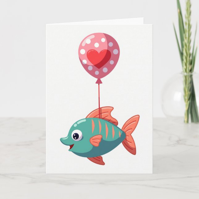 Happy Fish Balloon Card (Front)