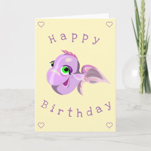 Happy Fish Birthday Card (Front)