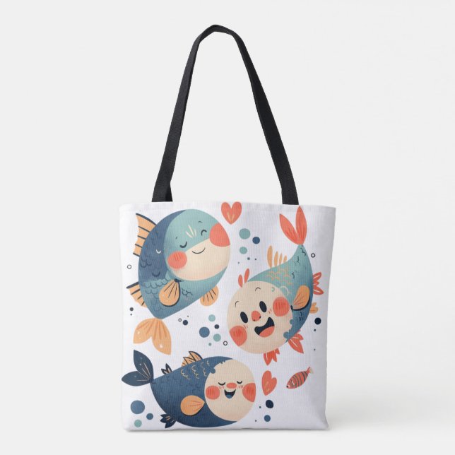 Happy Fish Friends Tote Bag (Back)