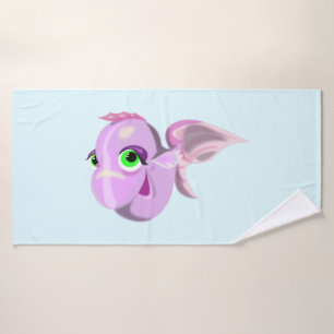 Happy Fish Funny Bath Towel - Customizable