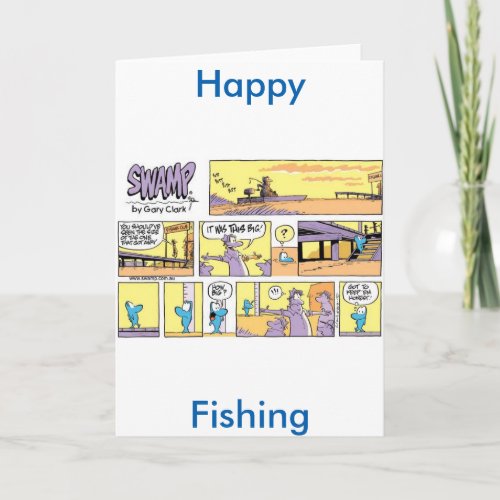 Happy Fishing Cartoon Greeting Card