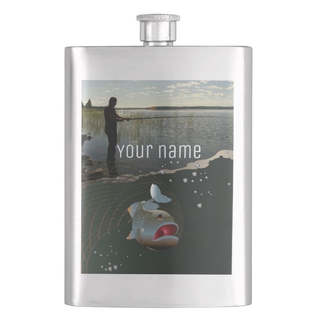 Happy fishing  flask (Front)
