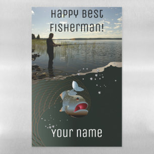 Happy fishing magnetic dry erase sheet