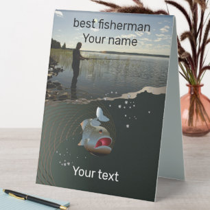 Happy fishing table tent