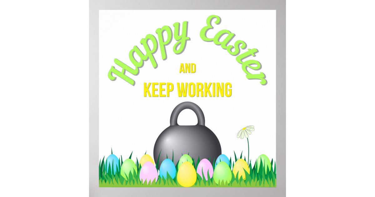 Happy Fitness Easter! Poster Zazzle