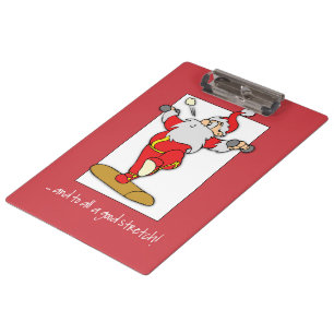 Happy Fitness Exercise Christmas with Santa Clipboard
