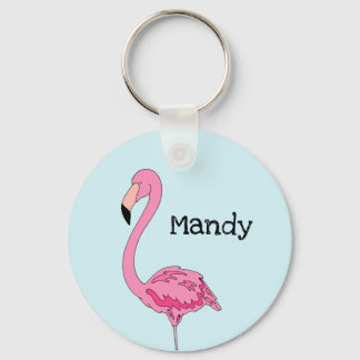 Happy Flamingo Personalized Keychain
