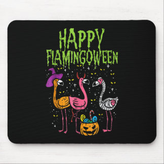 Happy Flamingoween Scary Flamingos Funny Halloween Mouse Pad