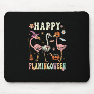 Happy Flamingoween Witch Pumpkin Mummy Flamingo Ha Mouse Pad
