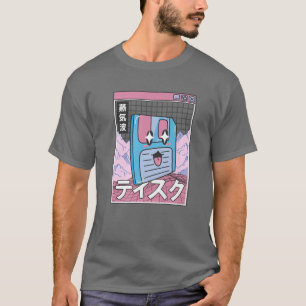 Happy Floppy Disk Digital Japan Style Otaku Anime T-Shirt