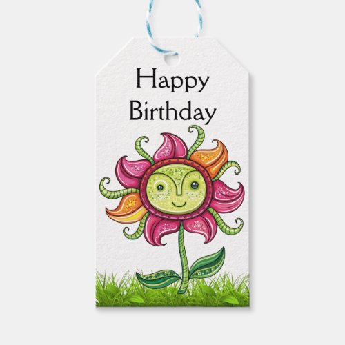 Happy Floral Birthday Gift Tags