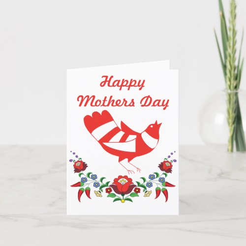 Happy Floral Hungarian Mothers Day Thank You Card