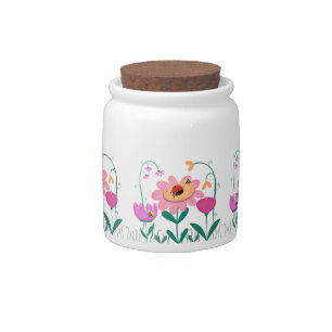 Happy Flower Candy Jar