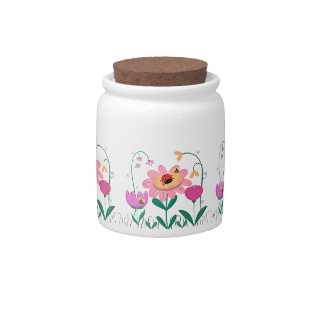Happy Flower Candy Jar (Front)