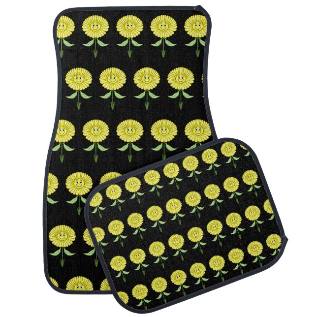 Happy Flower Car Floor Mats (Set)