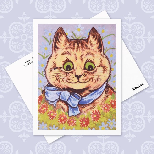 Happy Flower Cat Louis Wain Postcard (Creator Uploaded)
