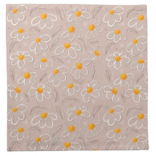 Happy Flower Doodles Cloth Napkin