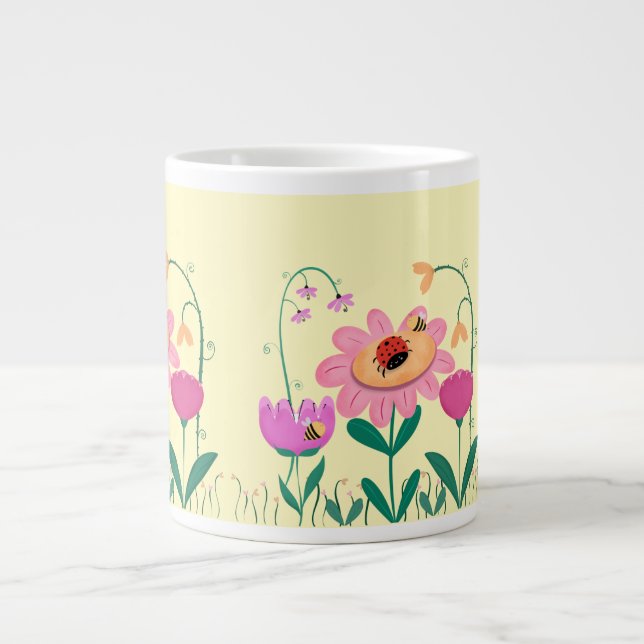 Happy Flower Giant Coffee Mug (Front)