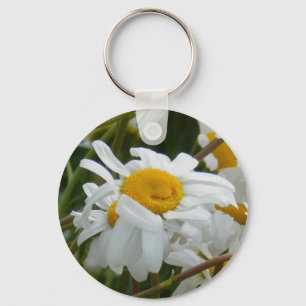 Happy Flower - Happy face smiling daisy Keychain