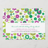 Happy Flower Party Invitation (Front/Back)