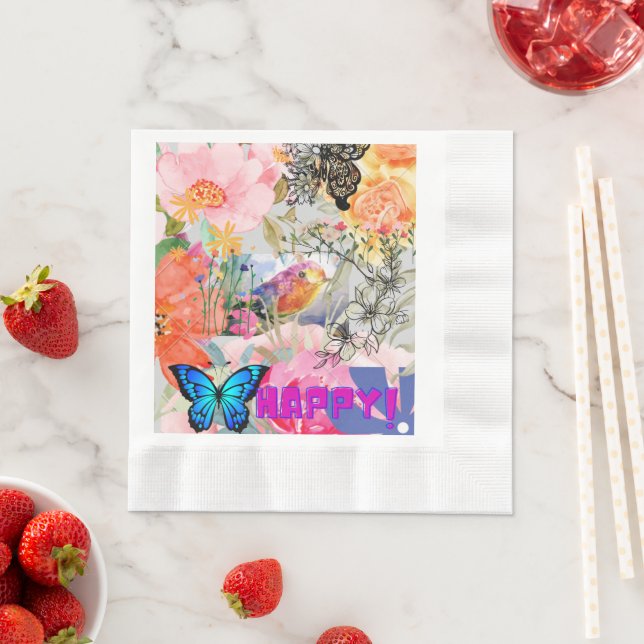 Happy Flower Power Napkins (Insitu)