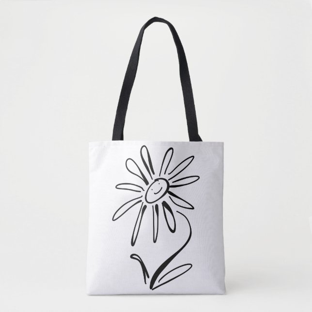 HAPPY FLOWER Shoulder Tote (Front)