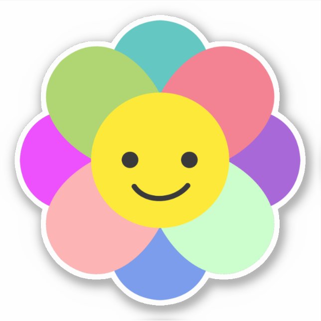 Happy Flower Sticker (Front)