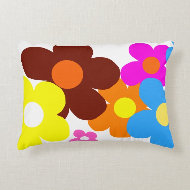 Happy Flowers Accent Pillow (Front)
