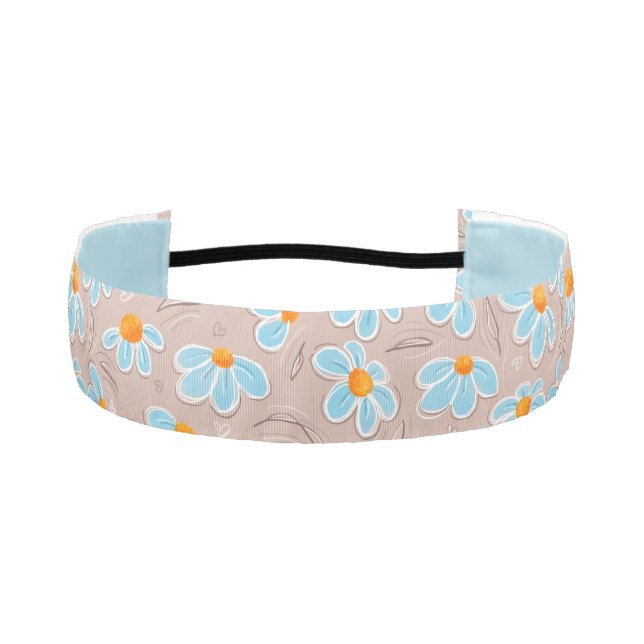 Happy Flowers  Athletic Headband (Front)