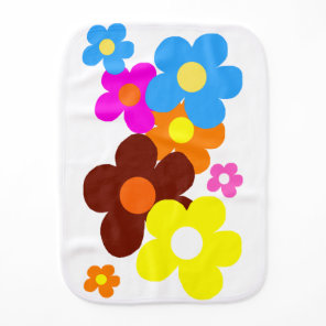 Happy Flowers Baby Burp Cloth