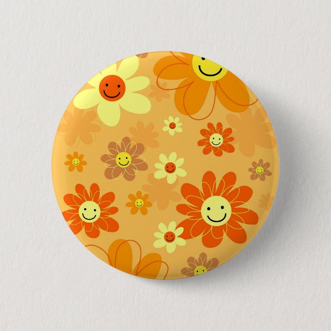 Happy Flowers Button (Front)