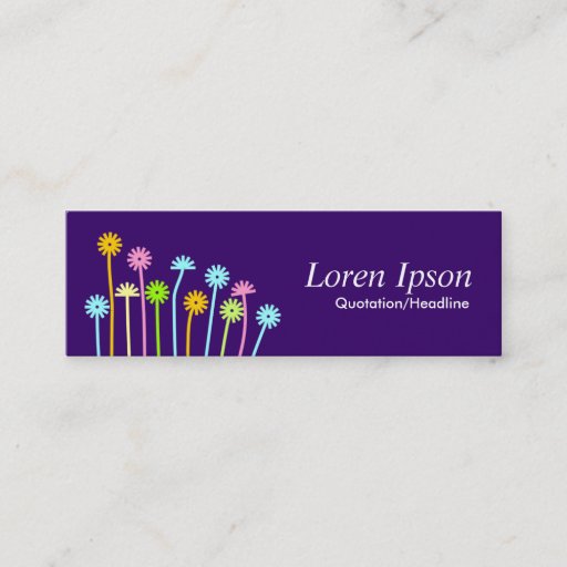Customizable Happy Flowers (Dark Purple) Business Card