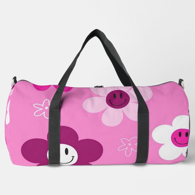Happy Flowers Duffle Bag (Front)