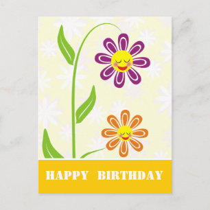 Happy Flowers Happy Birthday Postcards