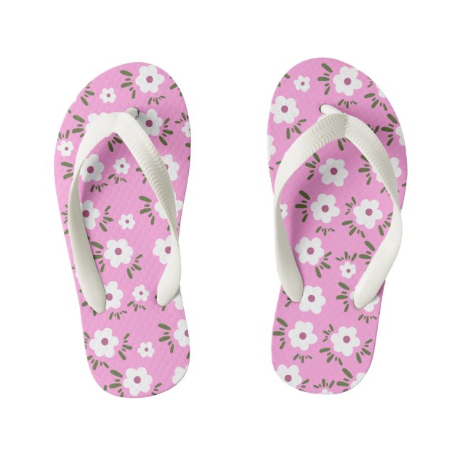 Happy Flowers Kid's Flip Flops (Footbed)