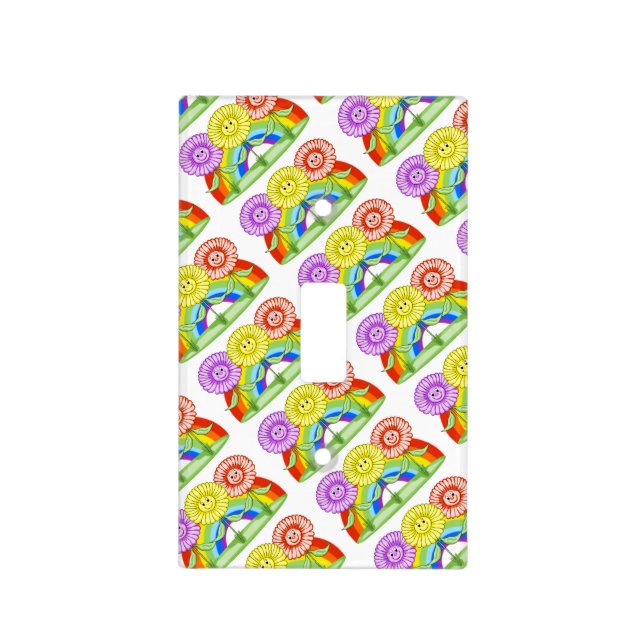 Happy Flowers Light Switch Cover (Front)