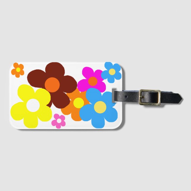 Happy Flowers  Luggage Tag (Front Horizontal)