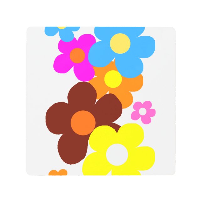 Happy Flowers Metal Print (Front)