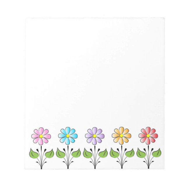 Happy Flowers Multi Colors Notepad (Front)