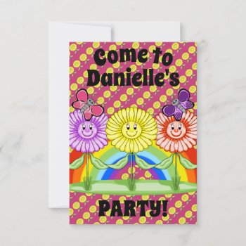 Happy Flowers Party Invitation by Shenanigins at Zazzle
