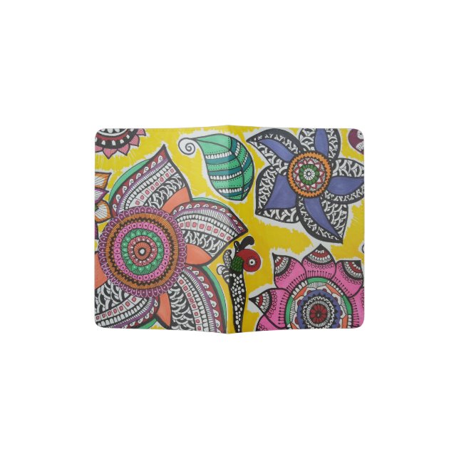 Happy Flowers Passport Holder (Opened)