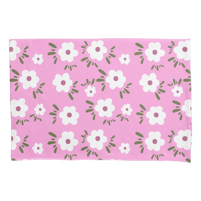 Happy Flowers Pillow Case (Front)