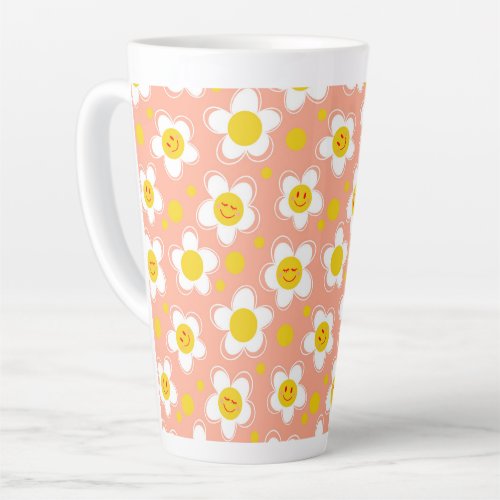 Happy flowers _ pink latte mug